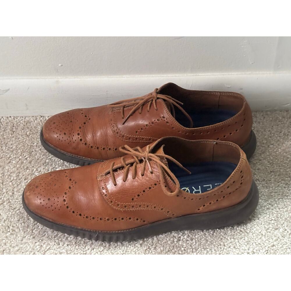 Cole Haan 2.ZERØGRAND Men’s Size 13M Brown Leather Wingtip Oxfords. - Picture 10 of 13